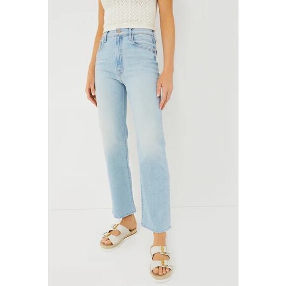 MOTHER The Rambler Zip Flood Jeans in Cherie Cherie Size 26 Light Wash Wide Leg - Picture 2 of 16